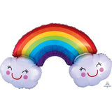 Smiling Clouds Rainbow Shape Foil Balloon