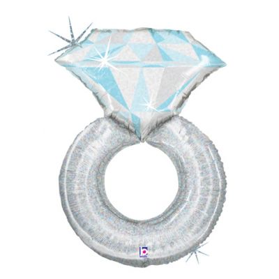Silver Diamond Ring Shape Foil Balloon
