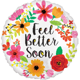 Feel Better Soon Bright Flowers Foil Balloon