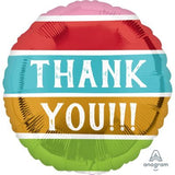 Thank You Colourful Stripes Foil Balloon