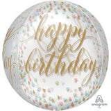 Happy Birthday Pastel Confetti Orbz Balloon