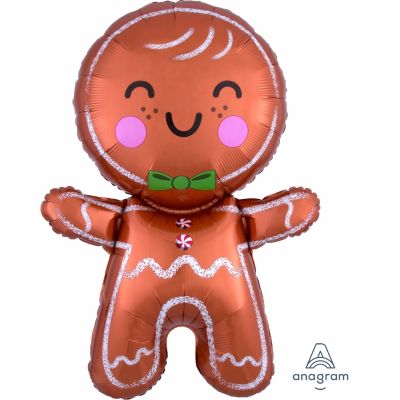 Festive Gingerbread Man Foil Shape Balloon