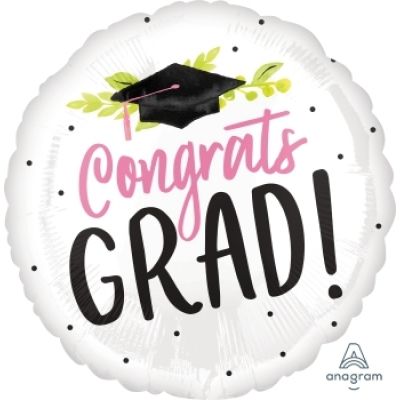 Pink Congrats GRAD! Foil Balloon