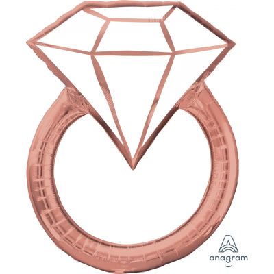 Rose Gold Diamond Ring Shape Foil Balloon