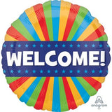 Welcome Stripes Foil Balloon