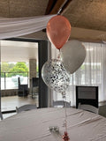 3 Balloon confetti table arrangement (2- 3 days float time)
