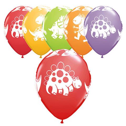 5 x Cartoon Dinosaur Latex Balloons ( 2 - 3 days float time)