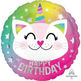 Birthday Caticorn Foil Balloon