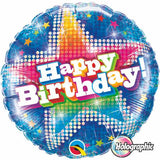 Happy Birthday Large Blue Star Foil Balloon