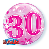 30 Pink Sparkle Starburst Bubble Balloon