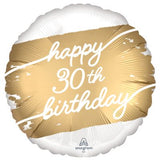 Happy 30th Gold Band Foil Balloon