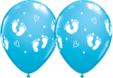 5 x Baby Girl or Boy Footprints Latex Balloons ( 2 - 3 days float time)