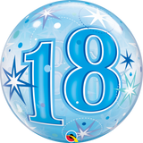 18 Blue Sparkle Starburst Bubble Balloon