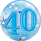 40 Blue Sparkle Starburst Bubble Balloon