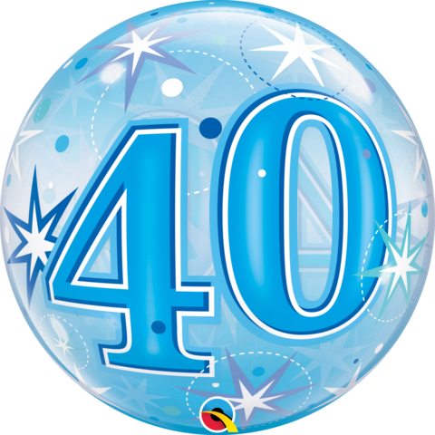 40 Blue Sparkle Starburst Bubble Balloon