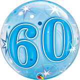 60 Blue Sparkle Starburst Bubble Balloon