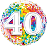 40 Rainbow Confetti Foil Balloon