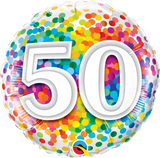 50 Rainbow Confetti Foil Balloon