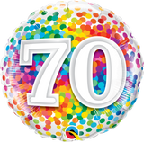 70 Rainbow Confetti Foil Balloon