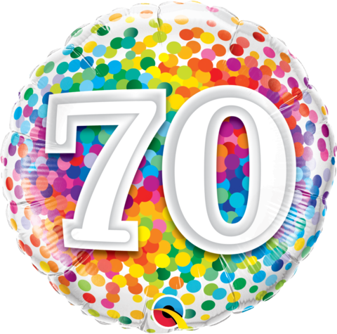 70 Rainbow Confetti Foil Balloon