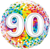 90 Rainbow Confetti Foil Balloon