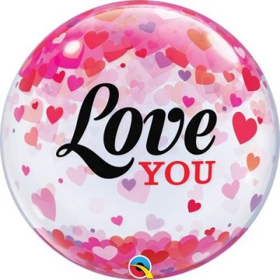 Love You Hearts Bubble Balloon