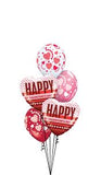 Happy Valentines Day Hearts with Hearts Balloon Bouquet