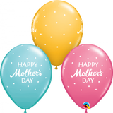 3 x Happy Mothers Day Pastel Latex Balloons