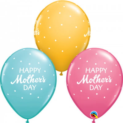 3 x Happy Mothers Day Pastel Latex Balloons