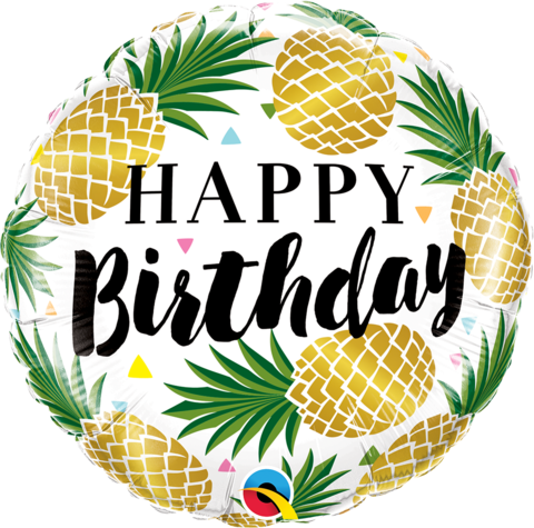 Happy Birthday Pineapples Foil Balloon