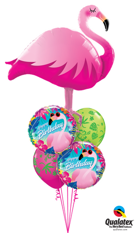 Cool Flamingo Birthday Balloon Bouquet