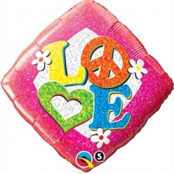 Love Peace Diamond Foil Balloon