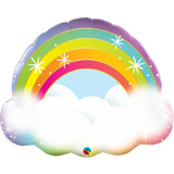 Pastel Rainbow & Clouds Shape Foil Balloon
