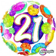 21st Birthday Big Dots & Glitz Foil Balloon