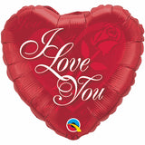 I Love You Red Rose Foil Balloon