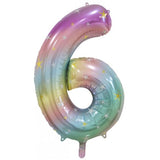 Number 6 Pastel Rainbow Megaloon (86cm)