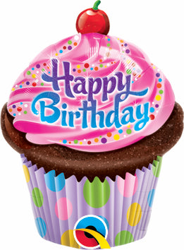 Birthday Frosted Cupcake Shape Balloon