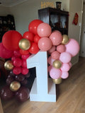 White Number Hire plus small Organic Balloon Garland