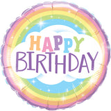 Happy Birthday Pastel Cloud Foil Balloon