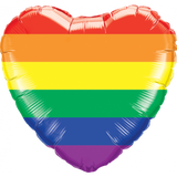 Rainbow Striped Heart Foil Balloon