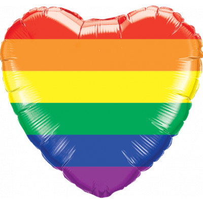 Rainbow Striped Heart Foil Balloon