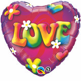 Retro Love Heart Foil Balloon