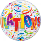 Congratulations Streamers Bubble Balloon