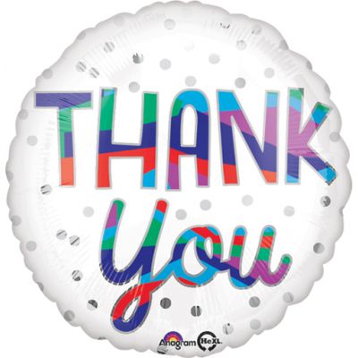 Thank You Silver Dots Foil Balloon