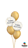 Happy Anniversary Chrome Gold Balloon Arrangement