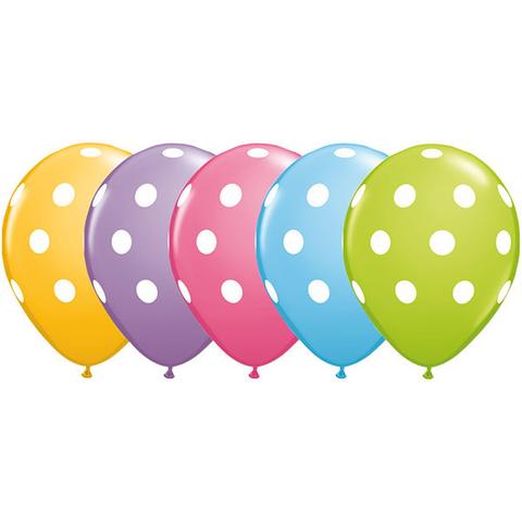 5 x Pastel Spot Latex Balloons