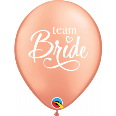 5 x Rose Gold Team Bride Latex Balloons