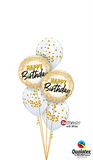 Gold Happy Birthday Spots Balloon Bouquet