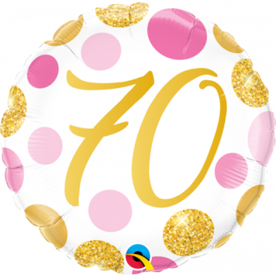 70 Pink & Gold Spots Balloon