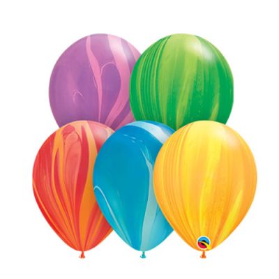 5 x Marble Latex Balloons